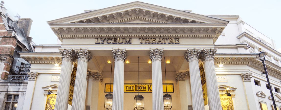 Exterior of London's Lyceum Theatre home to The Lion King