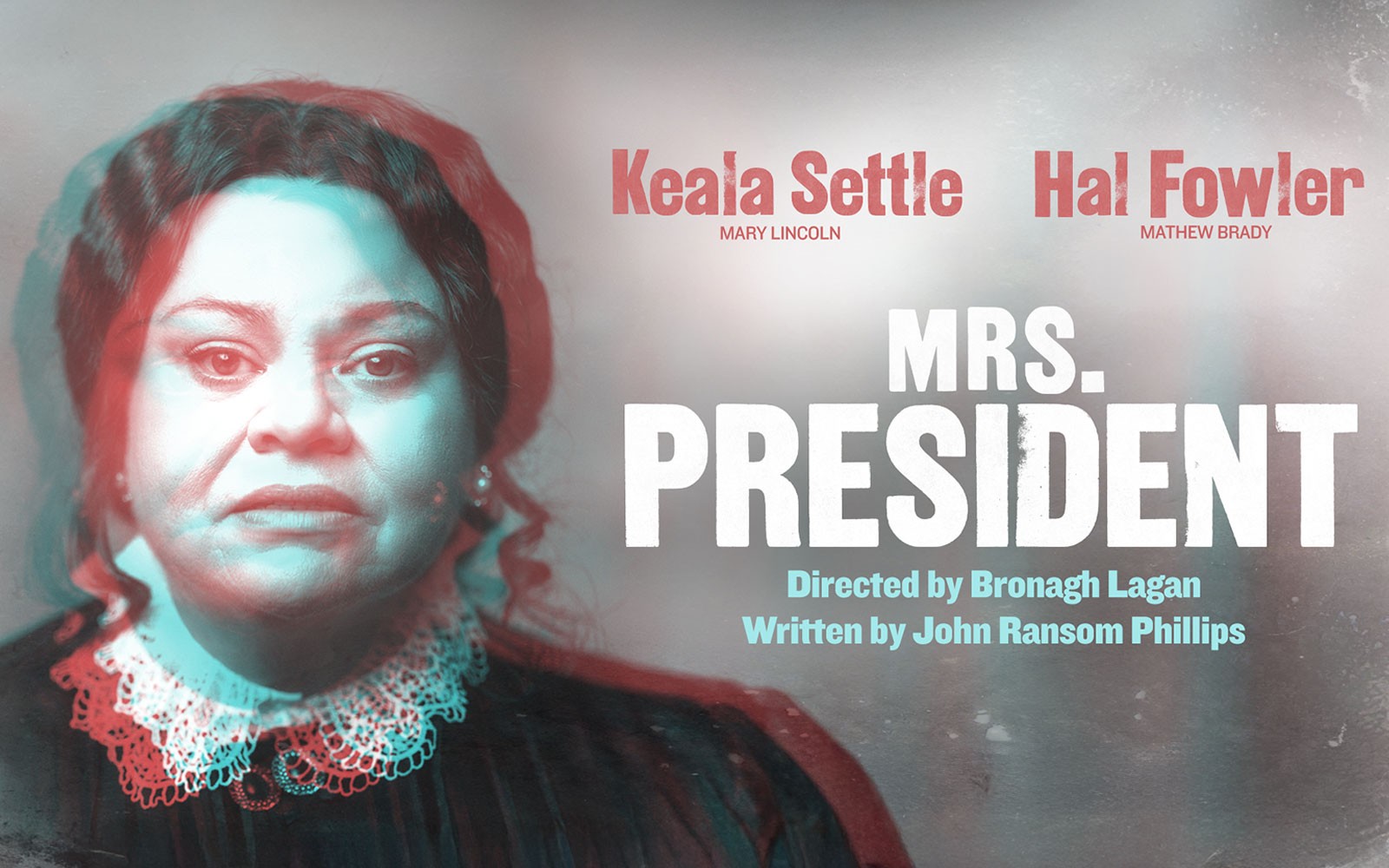 Poster for Mrs President Westend show featuring lead actors and production credits.