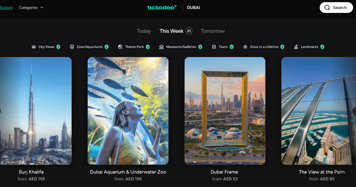 tickadoo se pokreće u Dubaiju: vaš ulaz u nezaboravna iskustva