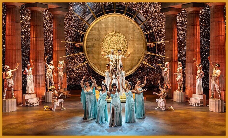 The cast of Hercules on the West End at London's Theatre Royal Drury Lane